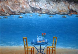 Ellada ouzo thallasa topio pinakas zografikis Giorgos Sidiropoulos zografos Greek artist